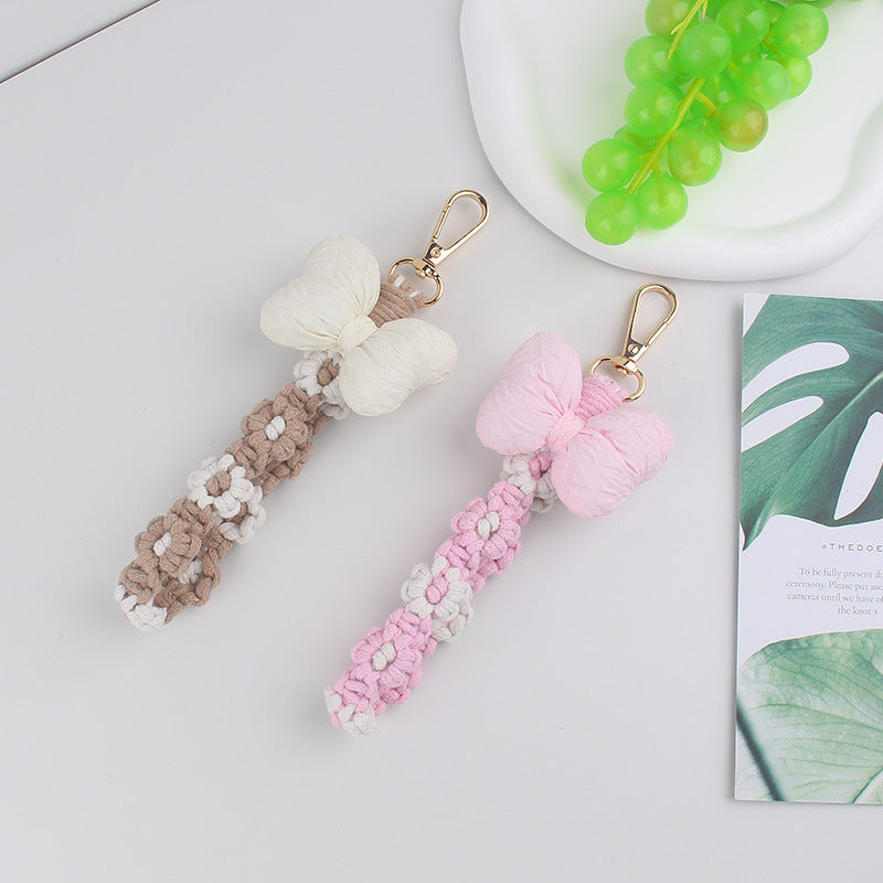 Wholesale Ins Plush Bowknot Phone Pendant